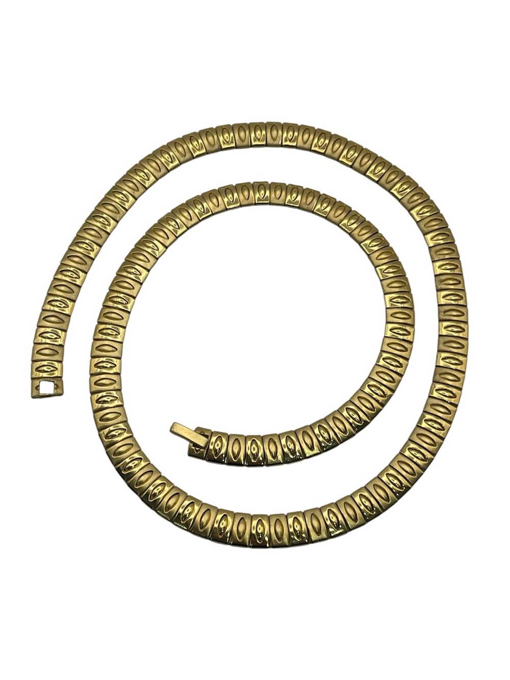 Geometric gold tone collar chain necklace vintage MCM
